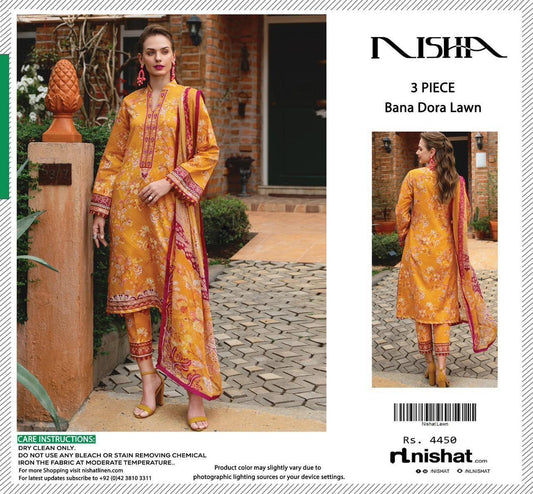 NIshat Printed Lawn 3 Pieces 021