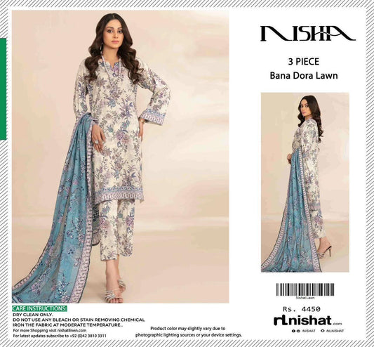 NIshat Printed Lawn 3 Pieces 024