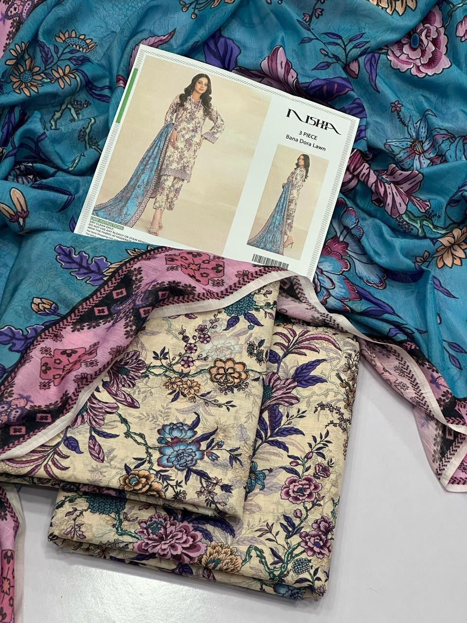 NIshat Printed Lawn 3 Pieces 024