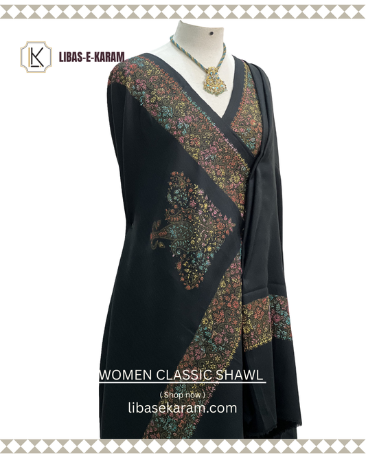 Pure Pashmina Kashmiri Shawl (Embroidery)